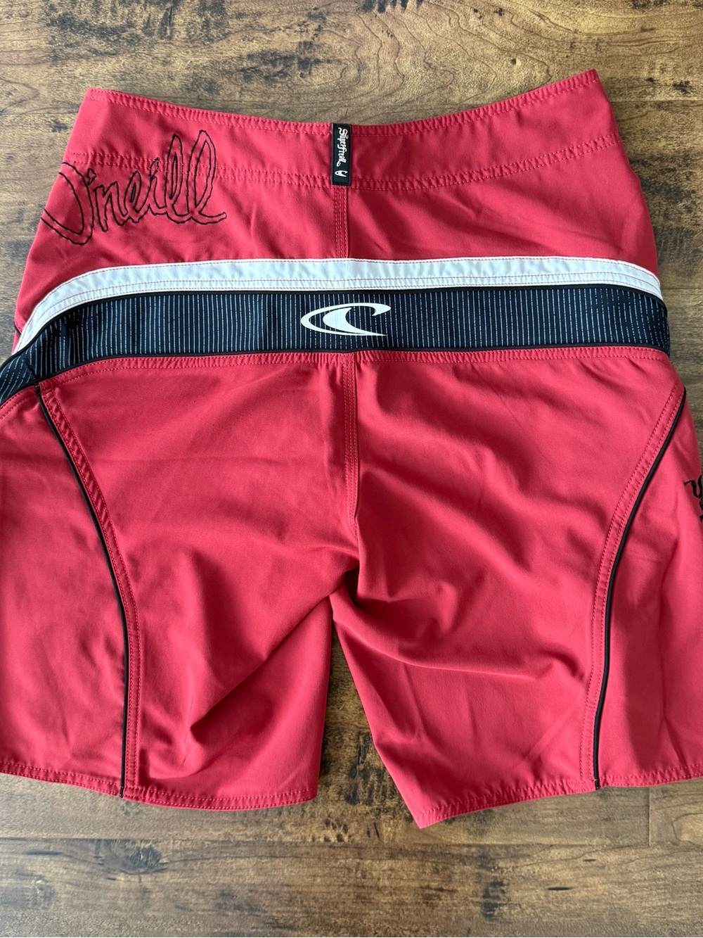 Rare Vintage Y2K Oneill Red SuperFreak Wetsuit Panel Boardshorts Mens Size 32
